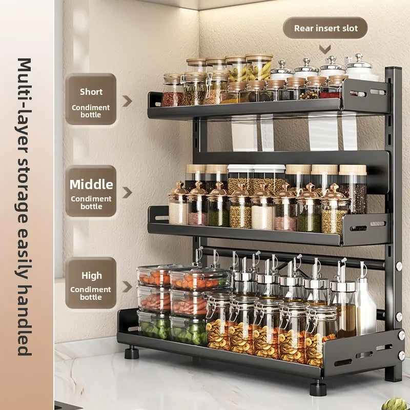 Adjustable Kitchen Countertop Organizer Rack in Steel