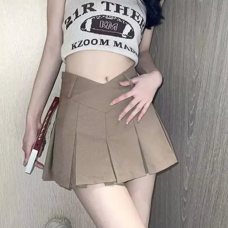 Summer Mini Pleated Skirt for Women in Polyester