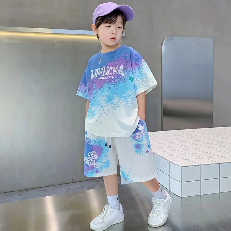 Boys Basketball Sports Suit Summer Outfit 2 Piece Set