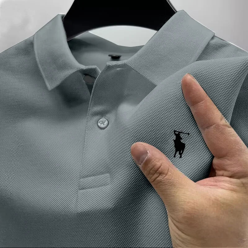 Men's Polo shirt with multiple color options.Small horse print collar short-sleeved T-shirt. Business casual breathable golf top
