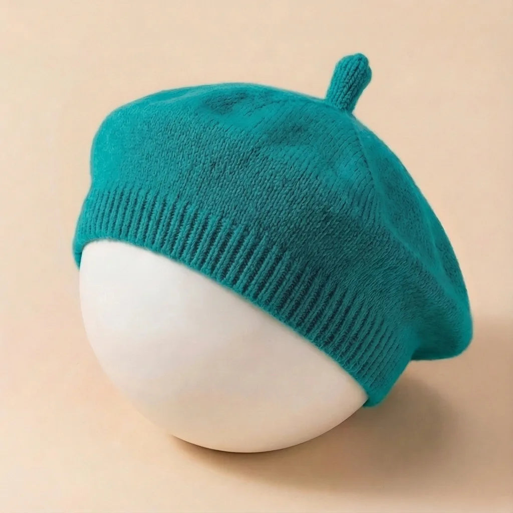 Solid Color Baby Beret Hat for Spring Infant Protection