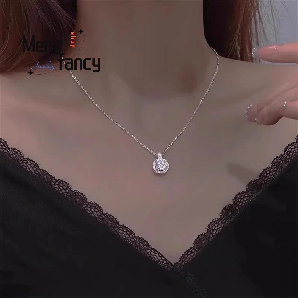 Classic Silver Pendant Necklace for Women with Geometric Charm