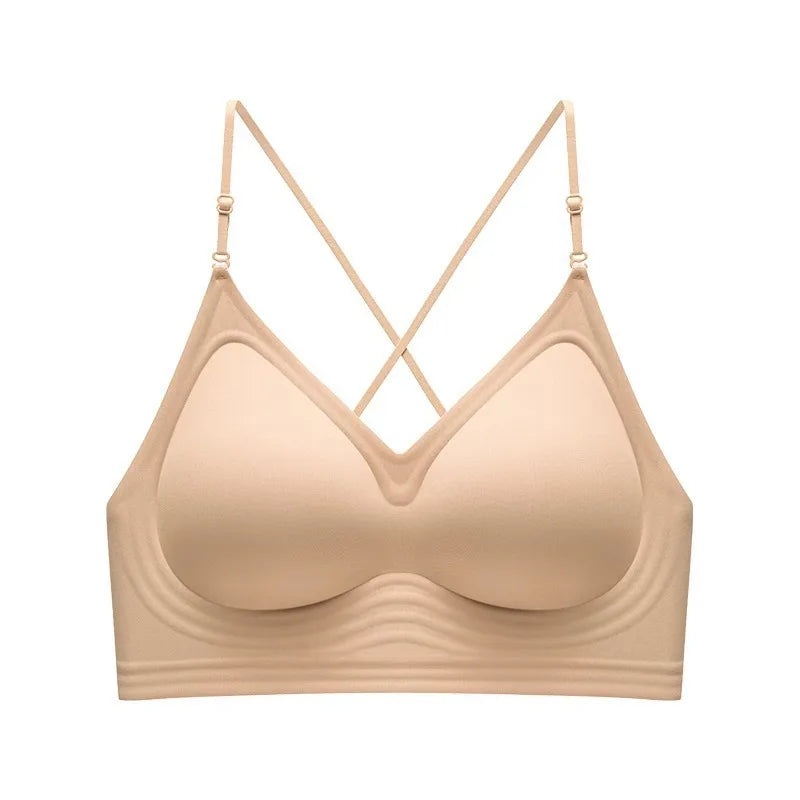 Seamless Backless Women's Bra with Thin Straps and Comfort