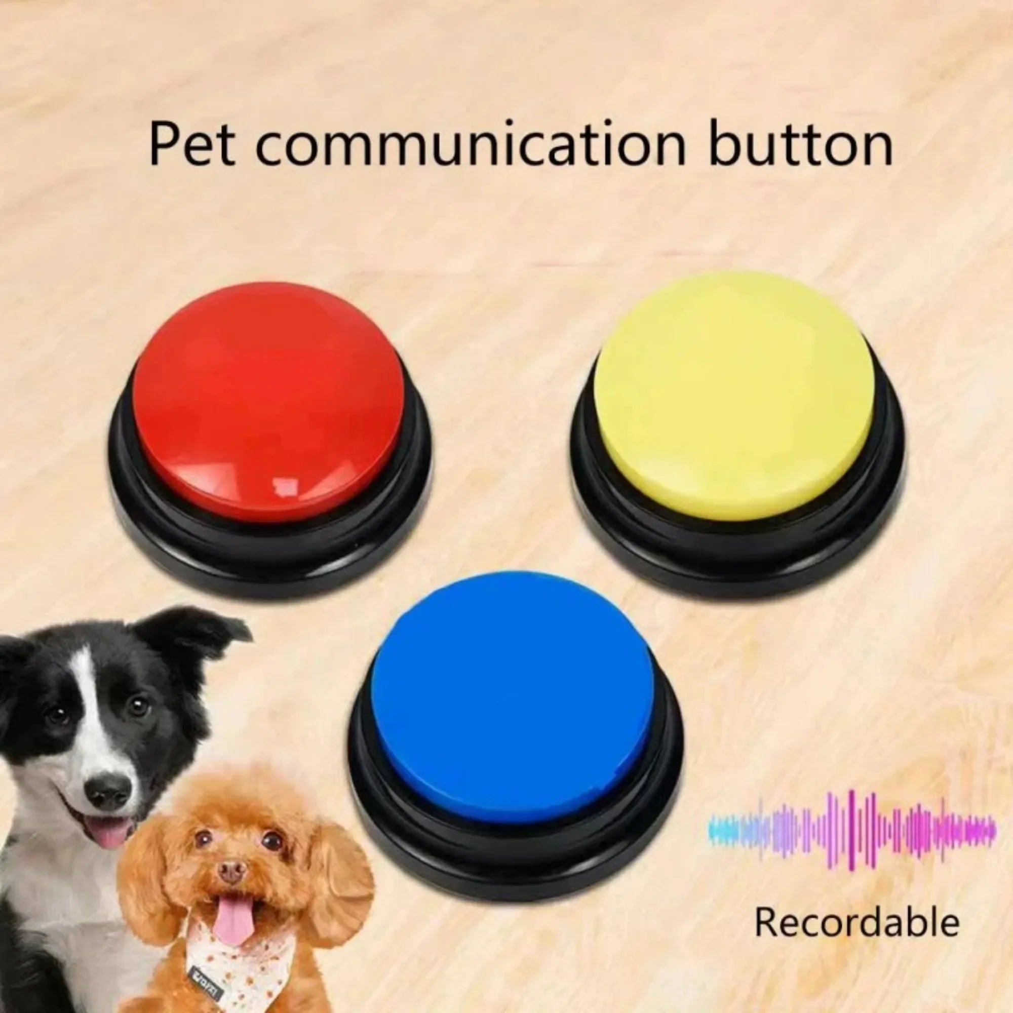 Dog Communication Buttons for Pet Training with 30 Second Playback