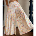 High Waist Floral Wide Leg Pants for Women by sellysea