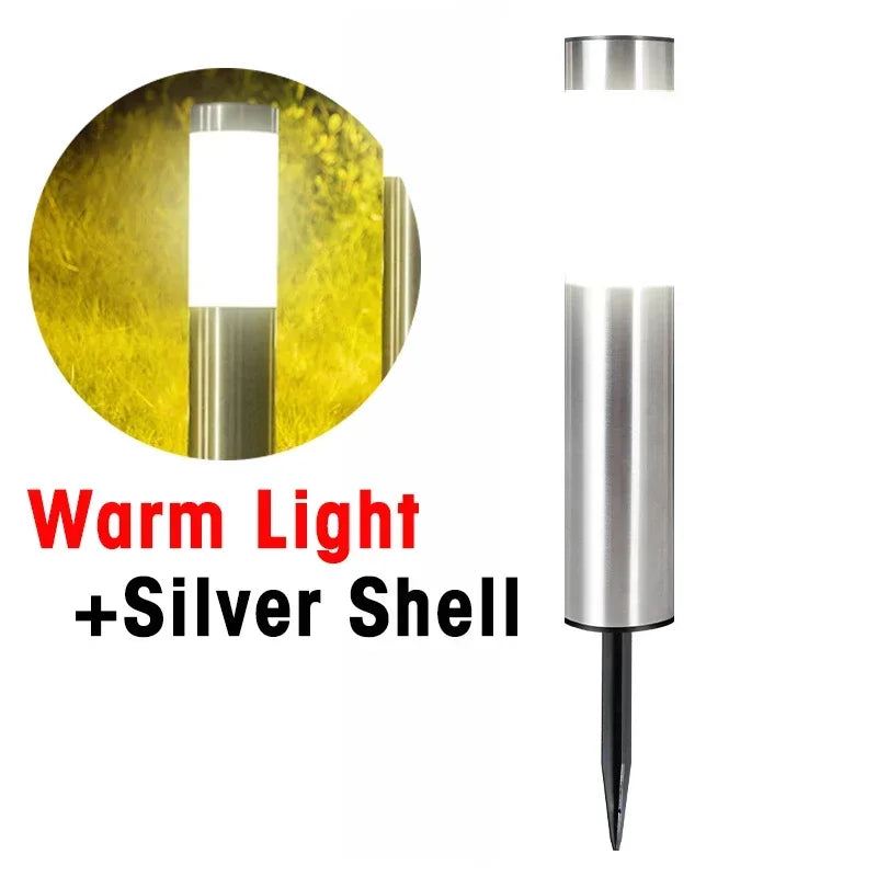 Solar Powered Garden Lights Contemporary Stainless Steel Design