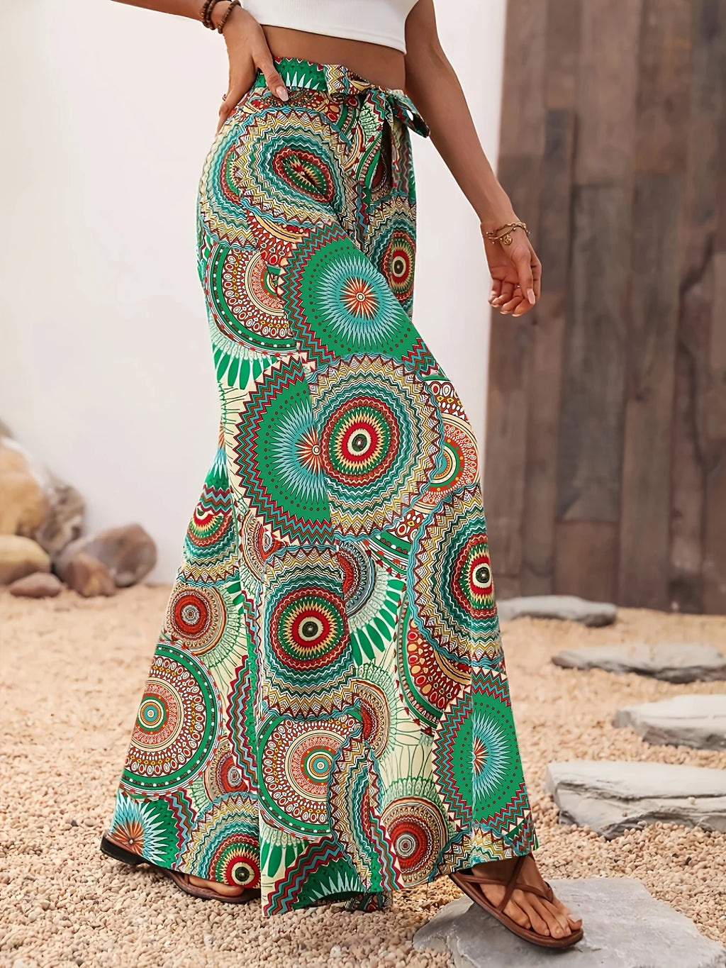Printed Wide Leg Pants for Women by MALEY LifeStyle