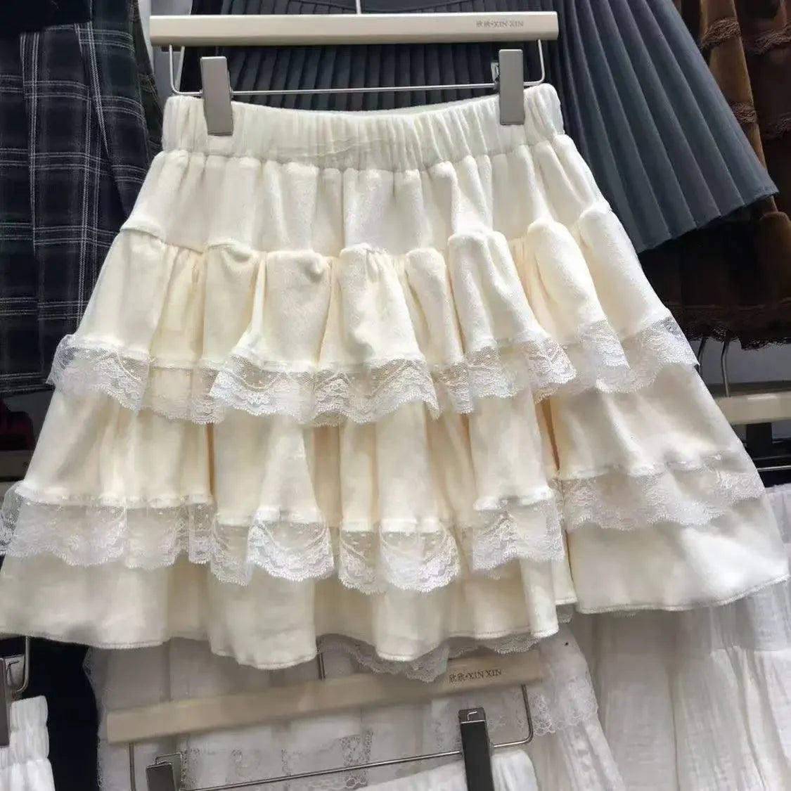 Japanese Y2k Ruffled Plaid Skirt for Women in Casual Style