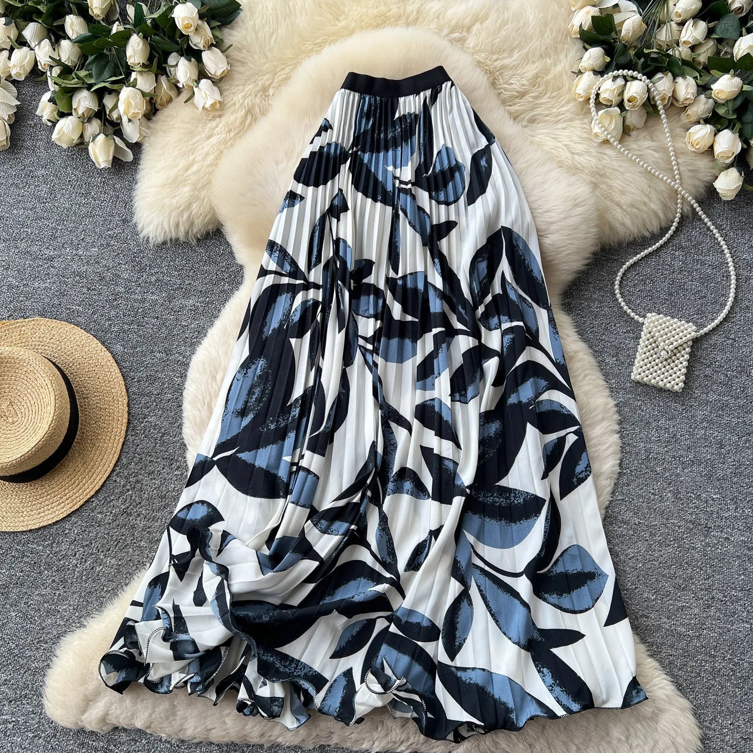 Elegant A-Line Mid Length Skirt for Women in Polyester
