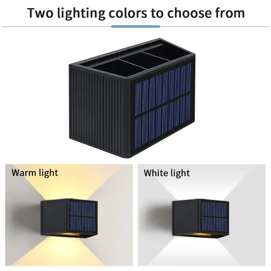 ATcomm Solar Powered LED Wall Lamp for Outdoor Garden Lighting