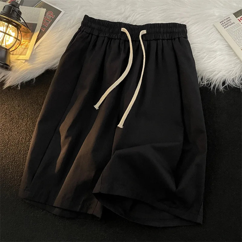 Men's Casual Drawstring Shorts in Black Green Khaki