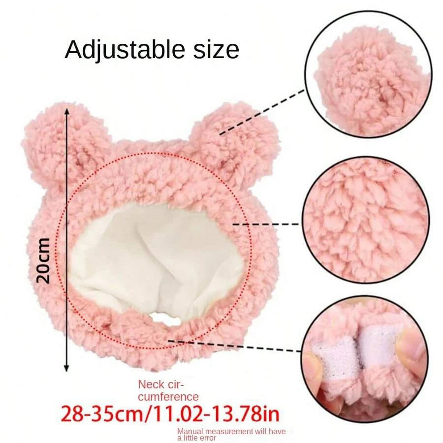 Soft Plush Headwear for Cats and Small Dogs