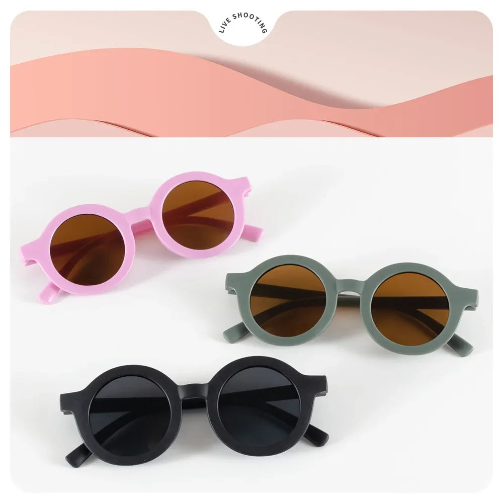 Round Frame Children's Sunglasses for Ages 1-7