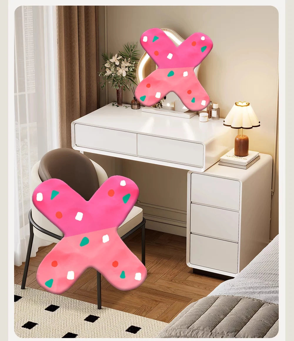 Luxury White Wood Dressing Table with Mirror for Women