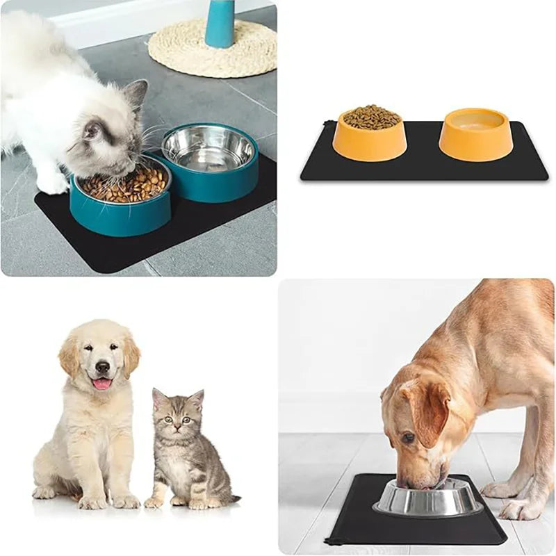 Durable Silicone Non-Slip Waterproof Pet Placemat for Cats and Dogs