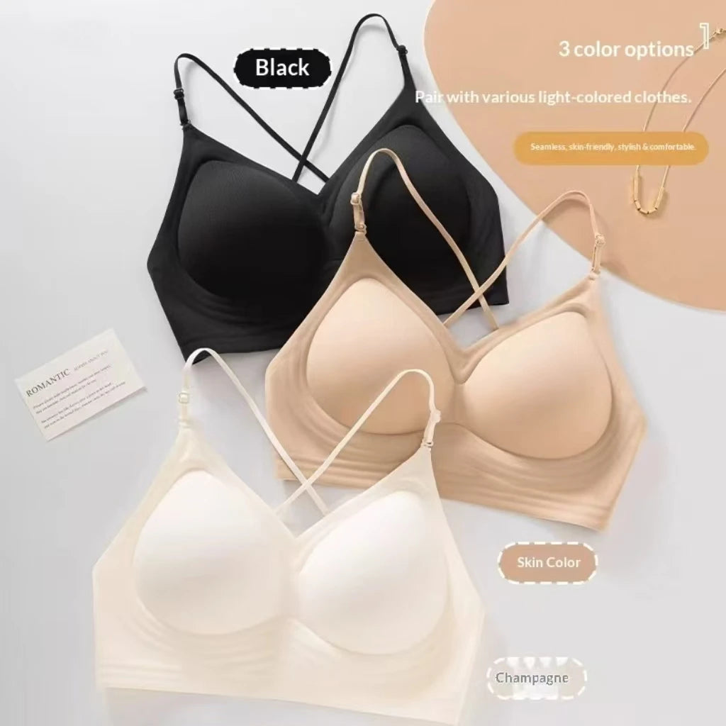 Seamless Backless Women's Bra with Thin Straps and Comfort