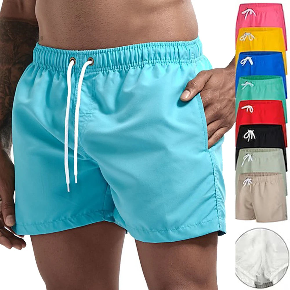 Men's Quick Dry Board Shorts with Pockets for Summer Beach