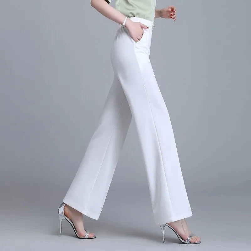 High Waist Wide Leg Pants for Women in White and Black