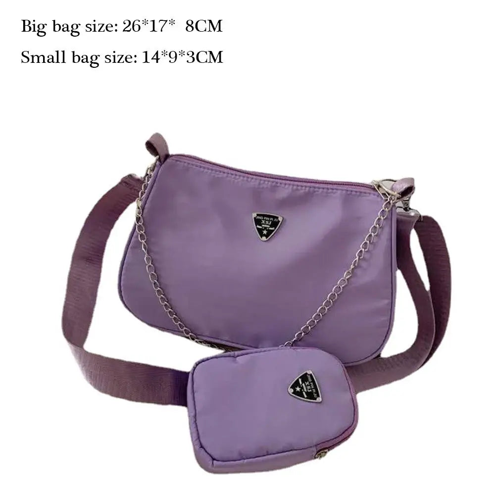 Nylon Handbag Set for Women - Casual Crossbody and Shoulder Bags