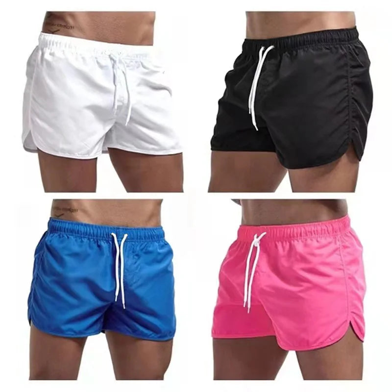 Men's Polyester Swim Shorts for Summer Beach Wear
