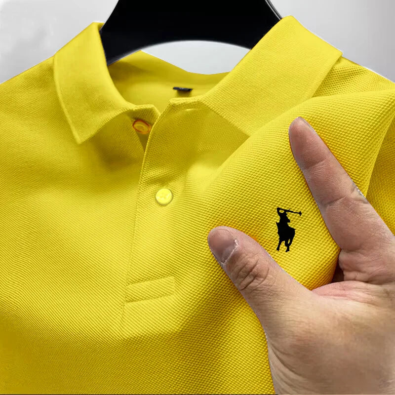 Men's Polo shirt with multiple color options.Small horse print collar short-sleeved T-shirt. Business casual breathable golf top
