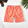 Boys Swimming Shorts Tree Print Quickdry Summer Beachwear
