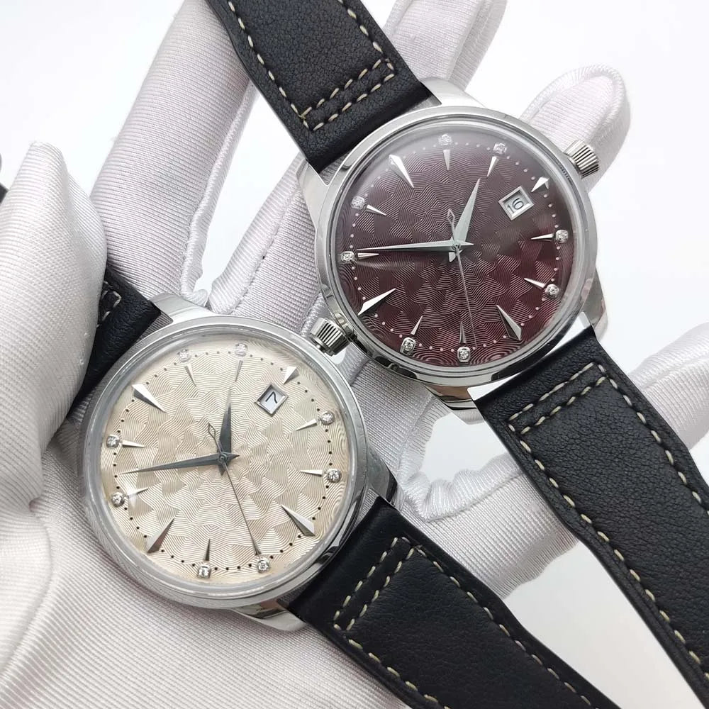 Men's Vintage Automatic Mechanical Watch, Black Leather Strap, 40mm Water Resistant Case, Eight Colours Men's Watch Japan NH35