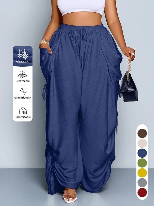Punk Style High Waisted Wide Leg Pants for Women