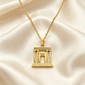 Jerusalem Holy Second Temple Pendant Necklace in Stainless Steel