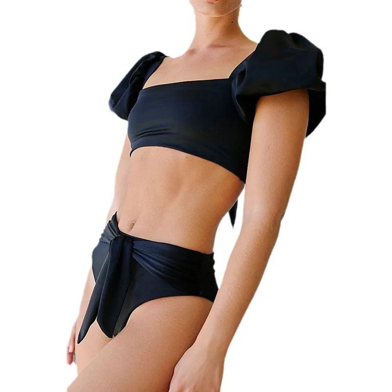 Chic High Waist White Bikini Set for Women by Lovey Village