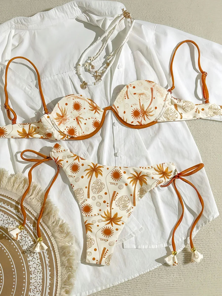 Elegant Print Micro Bikini Set for Women by BeachShiny