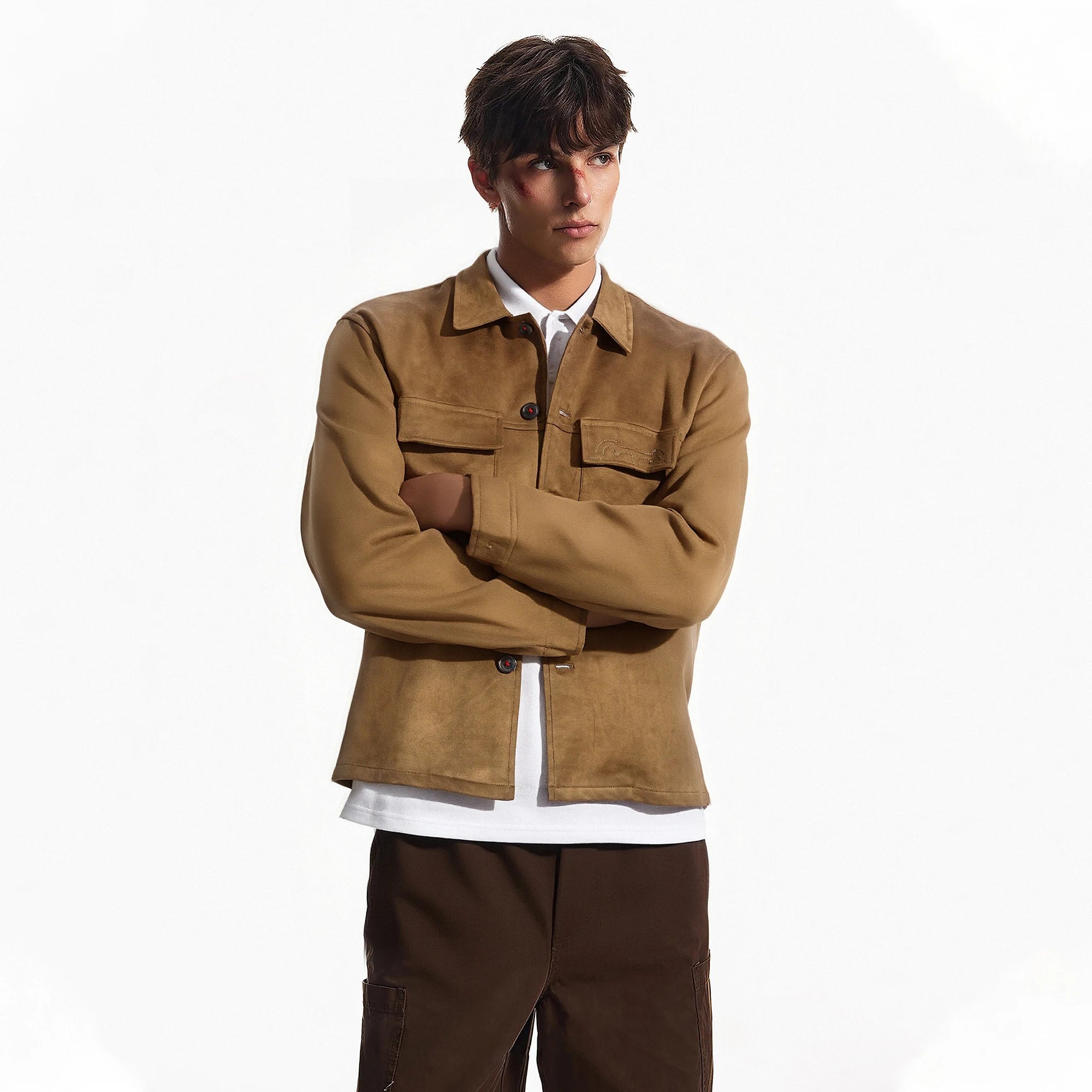 Men's Coat Autumn Winter Fashion Vintage Street Style Button Design Men's Long Sleeved Casual Pocket Design Men's Classic Jacket