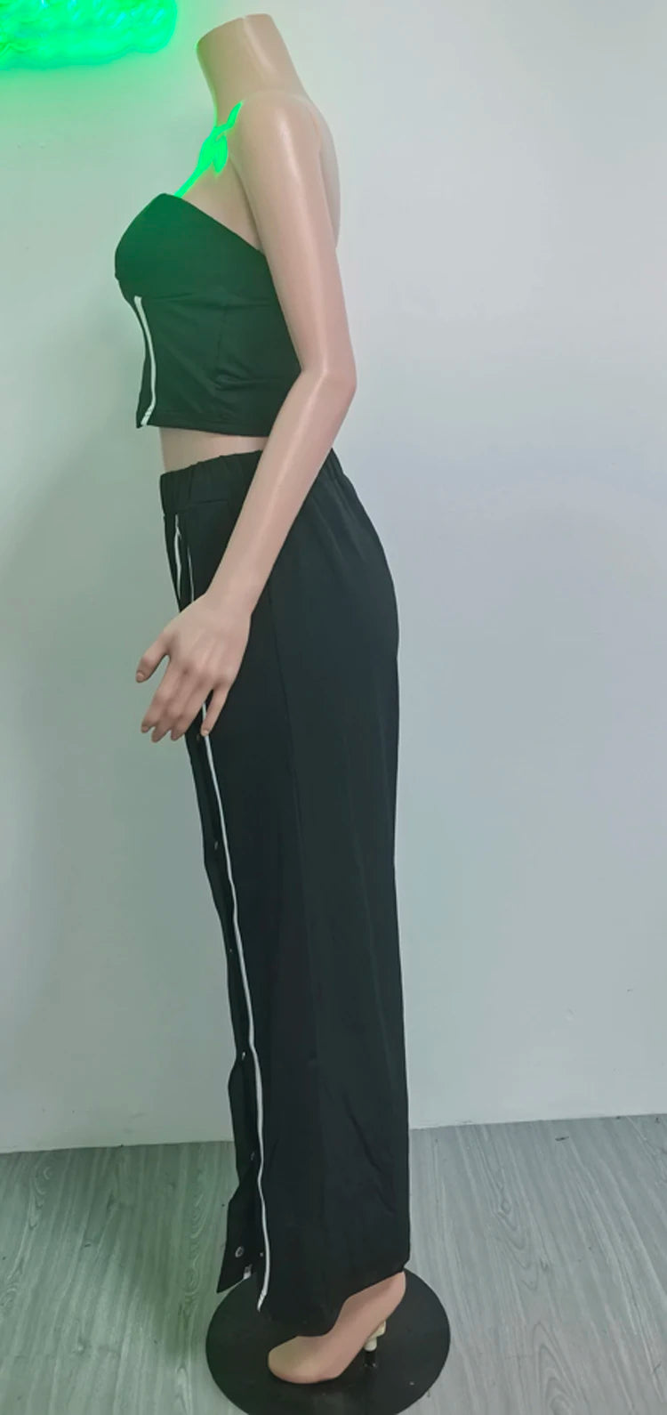 MALEY LifeStyle Women's Summer Two Piece Set Tube Top Pants