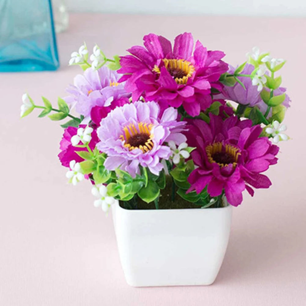 Purple Rose Artificial Potted Plant for Home and Garden