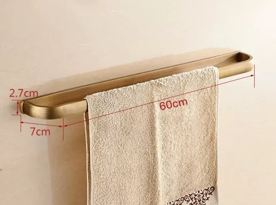 Antique Bronze Bathroom Hardware Set with Towel Rack and Shelf