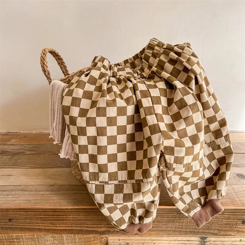 LILIGIRL Plaid Harem Pants for Boys and Girls 1-7 Years