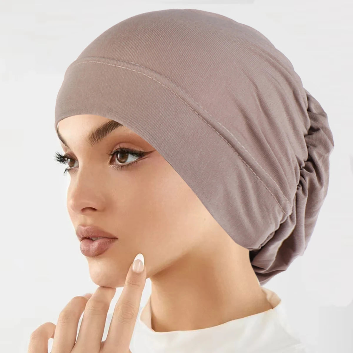 Soft Stretch Solid Color Turban Hat for Women and Girls