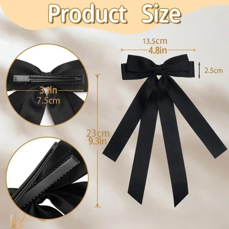 Bow Hairpin Hair Accessory for Girls in Solid Colors