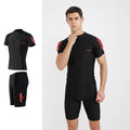 Men's Polyester Swimwear Set with Tight Elastic Shorts and Shirt