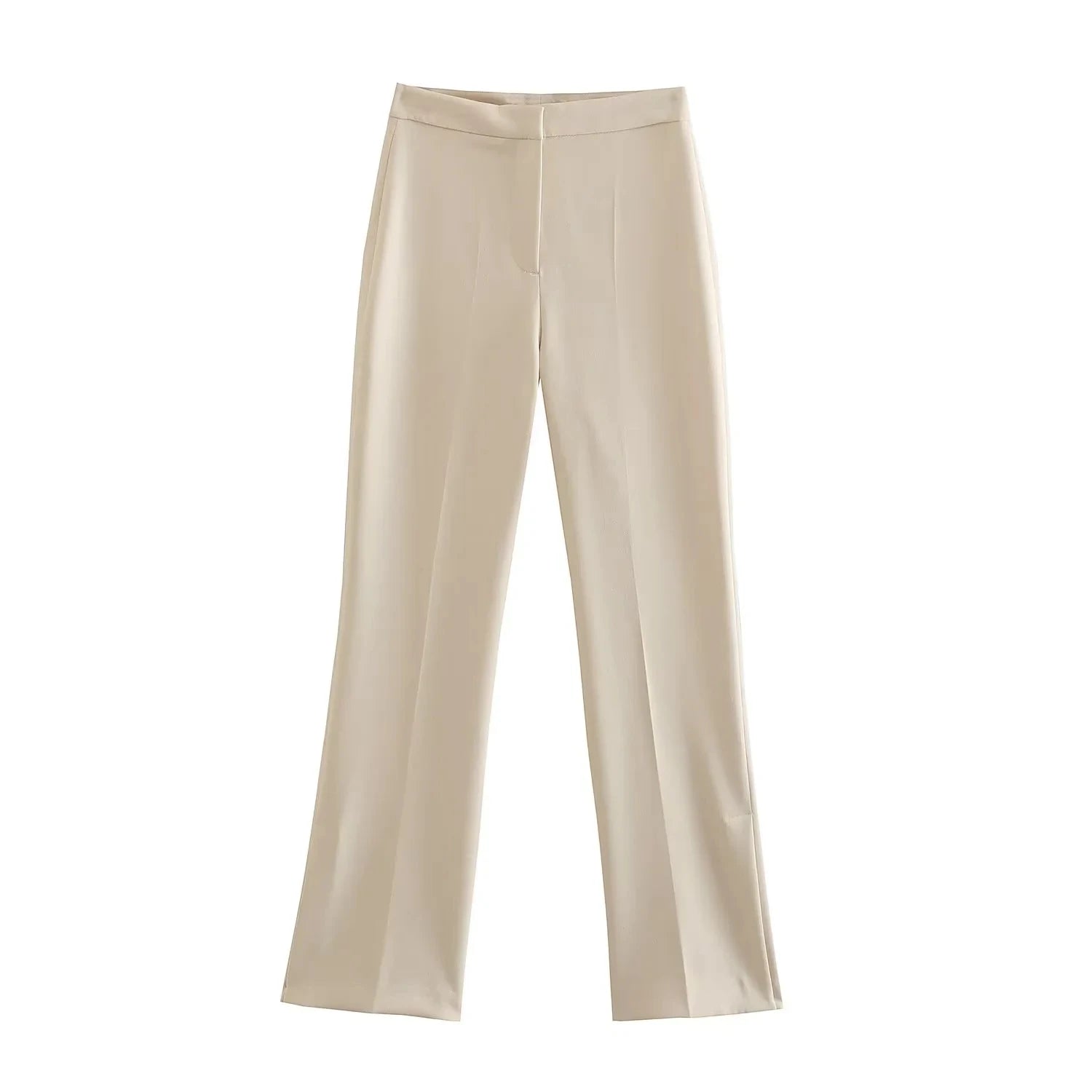 HH Women Solid Pant Suit Strapless Tank Tops and Slit Trousers
