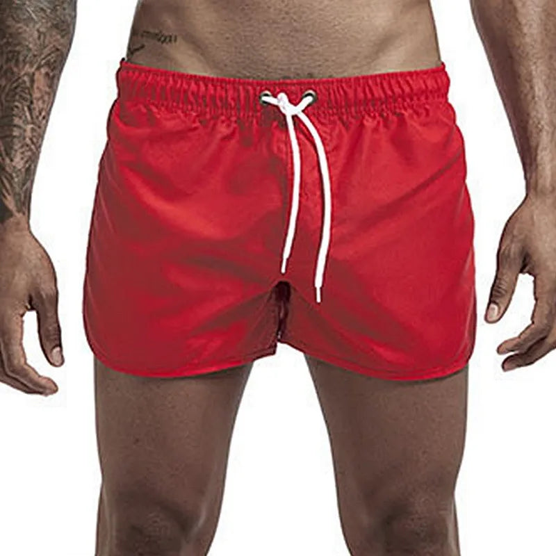 Men's Polyester Swim Trunks for Beach Wear in Solid Colors
