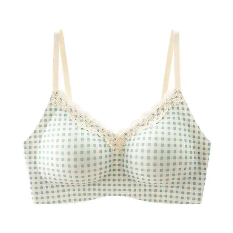 Women's Seamless Lace Bra for Small Busts, Wire-Free Comfort