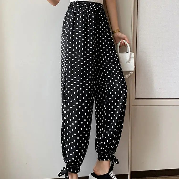 High Waist Harem Pants for Women in Casual Patchwork Style