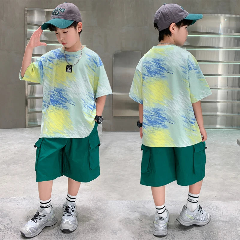 Boys Summer Clothing Set Casual Outfit for Ages 5-14