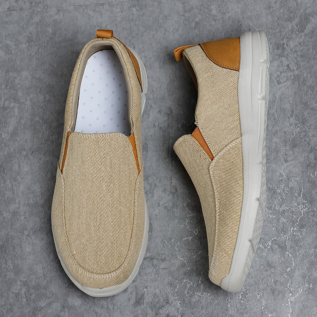 Breathable Canvas Slip-On Loafers for Men by PUAMSS