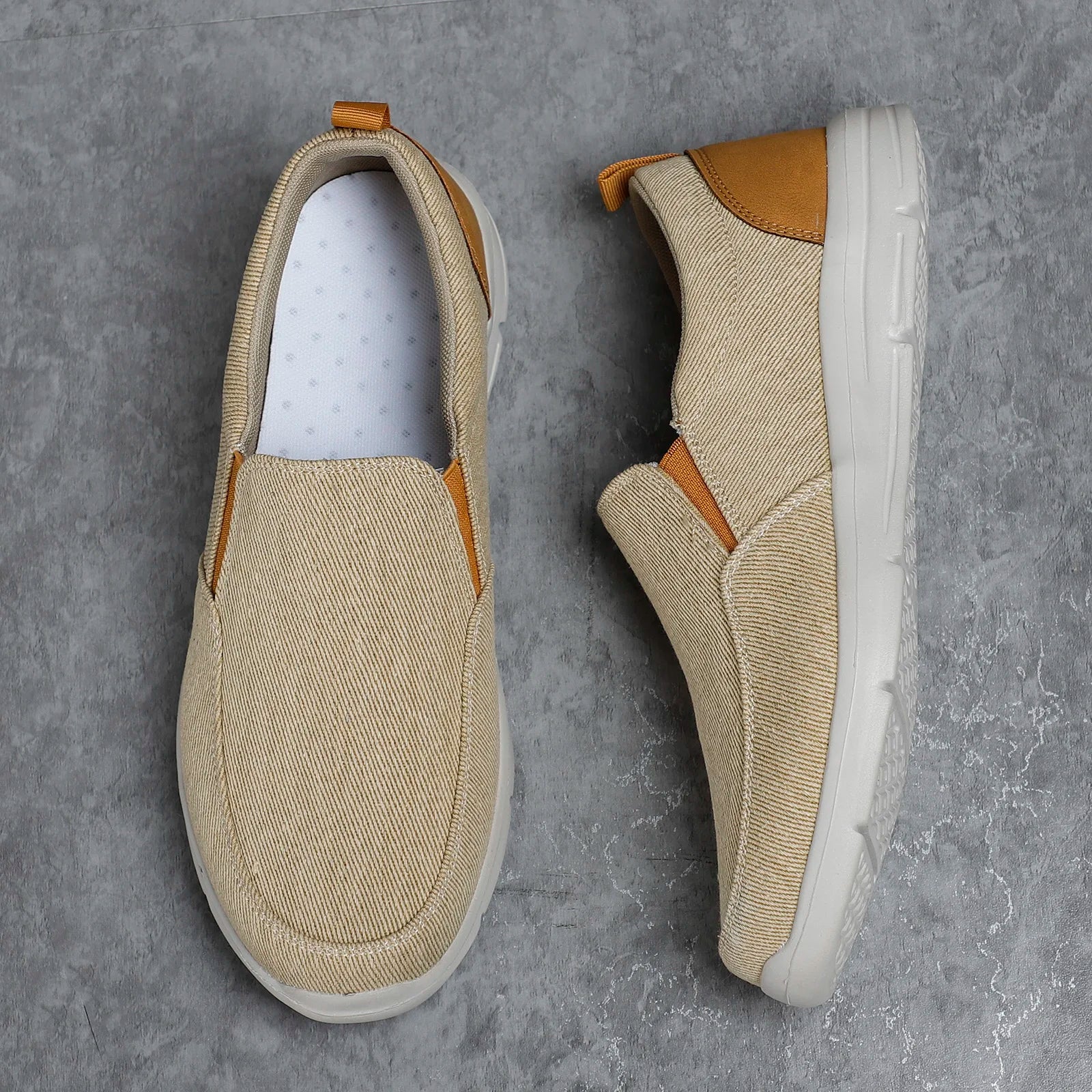 Breathable Canvas Slip-On Loafers for Men by PUAMSS