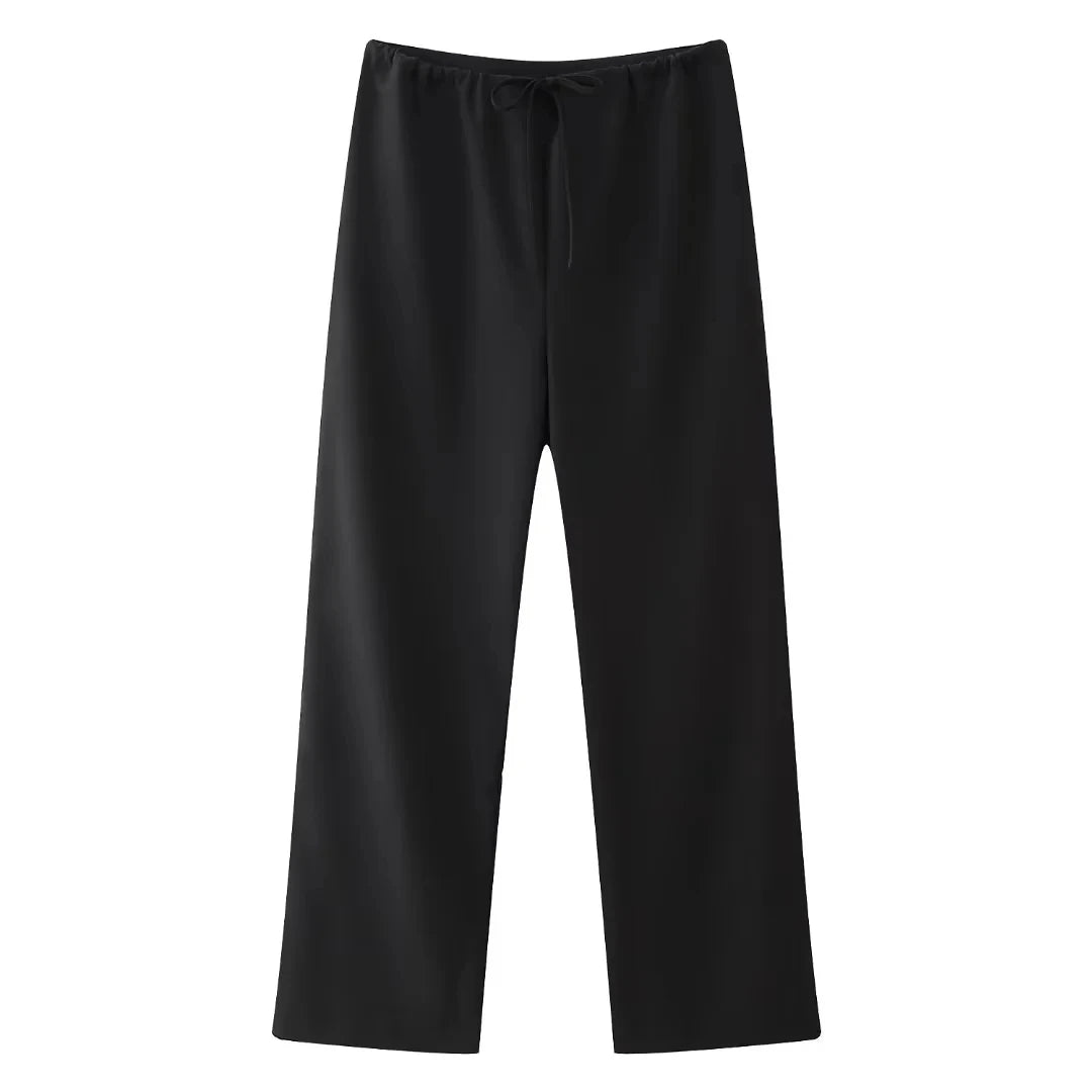 HH Women Vintage Solid Pant Set Backless Halter Top and Drawstring Trousers
