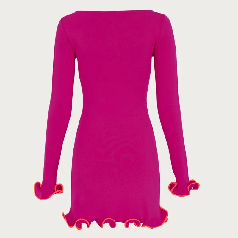 Talenza Knitted Slim Fit Mini Dress for Women in Autumn