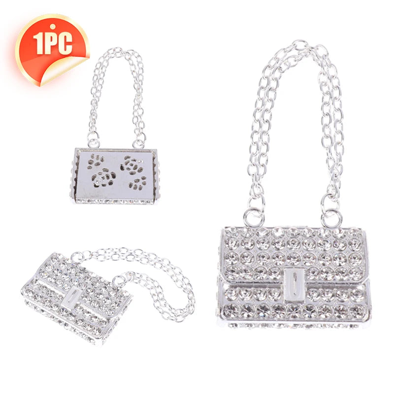 Dollhouse Miniature Metal Chain Handbag for Kids