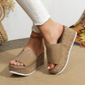 Shoes for Women 2025 Summer Fashion Platform Wedges Peep Toe Slip on Slippers Women Slides Sandalias De Mujer Plus Size 35-43